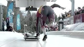 FIBT  Mens Skeleton World Cup 20132014  Igls Heat 1 [upl. by Ztnahc]