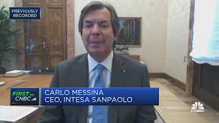 Intesa Sanpaolo CEO says hes very confident looking ahead [upl. by Clynes]