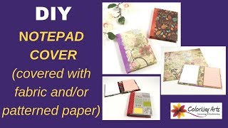 DIY notepad cover covered with fabric andor paper [upl. by Nicolea581]