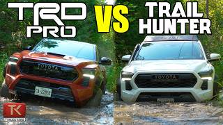 Toyota Tacoma TRD Pro vs Tacoma Trailhunter  OffRoad Showdown in Toyotas New Midsize Trucks [upl. by Yesdnil]