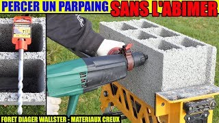 Percer un parpaing sans labimer foret diager wallster reducteur de frappe matériaux creux [upl. by Ardnahc]