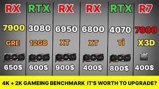 rx 7900 gre vs 4070 ti VS RX 6950 XT VS RX 6800 XT vs RTX 3080 10 GB [upl. by Jt]