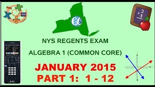 NYS Algebra 1 Common Core January 2015 Regents Exam  Part 1 s 112 ANSWERS [upl. by Weingarten845]