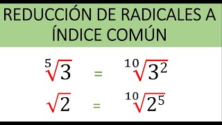 Reducción de Radicales a Índice Común  Ejemplos [upl. by Sanferd]