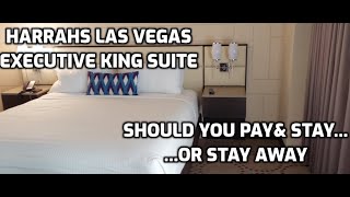 Harrahs Las Vegas 1 king Executive Suite Review [upl. by Leahcimal]