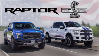 2017 Ford Raptor vs 700hp Shelby F150 Review  American Legends [upl. by Naeroled]