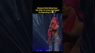 Nicki Minaj Regrets Giving A Fan The Mic 🎤😂 shorts foryou nickiminaj hiphop viralvideo fyp [upl. by Ramonda]