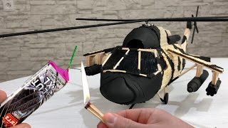 Firecrackers VS Helicopter made from Matches [upl. by Ibor]