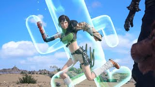 FINAL FANTASY VII REBIRTH Cute Yuffie trying to resist the Cactuar 🌵 Pose [upl. by Ainnos]