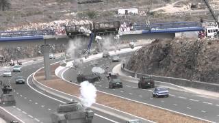 Fast amp furious 6 filming Bridge destruction with tank [upl. by Kurtzman583]