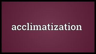 Acclimatization Meaning [upl. by Luis]