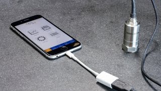 VibroChecker PRO – Schwingungsmessung bis 8000 Hz mit iPhone  iPad und Sensor 333D01 von Digiducer [upl. by Fennell]