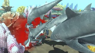 Piranha vs Great Shark  Animal Revolt Battle Simulator [upl. by Llehcear]