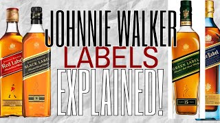 Johnnie Walker Scotch Whisky Explained Red Black Blue Labels [upl. by Alvord]