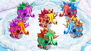 All Prismatic Tuskski  Cloud Island My Singing Monsters Dawn Of Fire [upl. by Eltsyrhc]