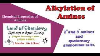 Alkylation of Amines  Methyl amine  Secondary Tertiary amp Quaternary Ammonium Salts [upl. by Leryt]