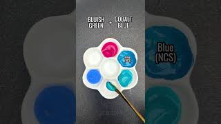 Bluish Green  Cobalt Blue  Rose  Mixing with different colors colormixing satisfyingvideos [upl. by Ykcor]