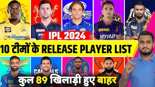 IPL 2024 All Teams Announce Full And Confirm Released Player List In Player Retention [upl. by Anelrac]