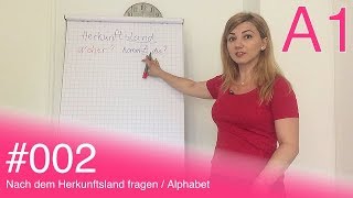 Njemački za početnike Deutsch A1  002  Nach dem Herkunftsland fragen  Alphabet [upl. by Swan]