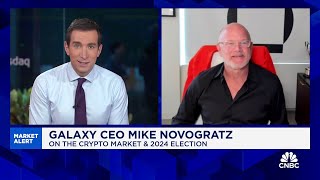 Galaxy CEO Mike Novogratz The next big jolt to bitcoin will be options that trade on ETFs [upl. by Ralli814]