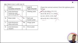 Match ListI with ListII List I Location of Joint List I Type of Joint A Joint between humerus and [upl. by Boser]