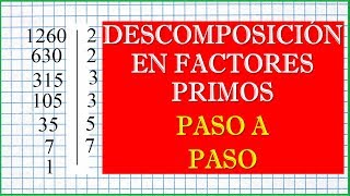 Descomposición de Números en Factores Primos  Paso a Paso [upl. by Ayortal]