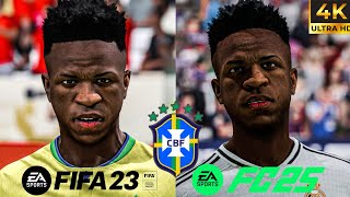 FC 25 vs FIFA 23  COMPARAÇÃO FACES  SELEÇÃO BRASILEIRA [upl. by Weasner52]