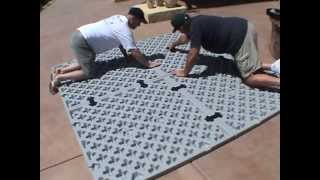 Installing your spa hot tub foundation base is fast and easy with EZ PADS [upl. by Collete]