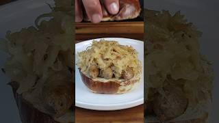 How to Make the Most Delicious Bratwurst Sauerkraut Sandwich [upl. by Allenod266]