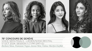 LIVE STREAM  78th Concours de Genève  Voice SemiFinal LiederSong Recital Session 1 [upl. by Myrtle]