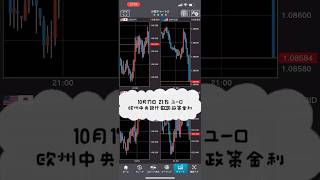 【FXチャートBID】10月17日 2115 ユーロ 欧州中央銀行ECB政策金利 shorts チャート fx fx初心者 経済指標 [upl. by Jablon]