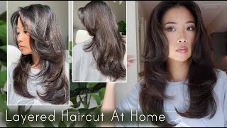 Easy Layered Haircut At Home [upl. by Ailemak295]