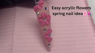 How to create 3D acrylic flowers  beginner nail tutorial  3d flowers [upl. by Ailahs]