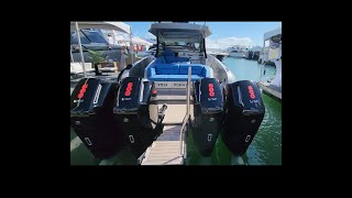 Vanquish VQ 45 Hard Top with 2400hp Mercury Verado Outboards [upl. by Teraj146]