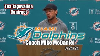 Coach Mike McDaniel Condensed Interview on Tua Tagovailoa Contract Miami Dolphins Football amp IMO [upl. by Mirna467]