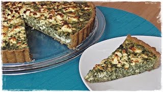 vegetarische QUICHE MIT SPINAT UND FETA  Vollkornteig [upl. by Euqinor511]