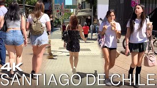 Santiago De Chile 4K Walk 🇨🇱 Day Tour [upl. by Kiehl]