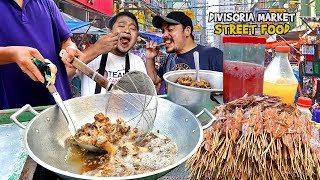 Filipino Street Food  SEBO CHICHARON in Divisoria Market Binondo Manila HD [upl. by Pollie]