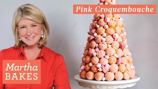 Martha Stewarts Pink Croquembouche  Martha Bakes Recipes  Martha Stewart Living [upl. by Foote]