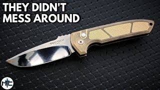 ProTech Custom Rockeye Automatic Folding Knife BronzeMirror Blade  Overview and Review [upl. by Ymorej961]