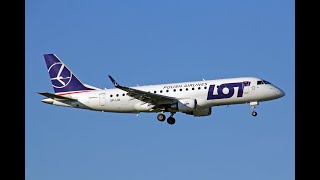 Polish Airlines LOT Embraer 175 Takeoff at Gdansk Lech Walesa Airport [upl. by Lightman422]