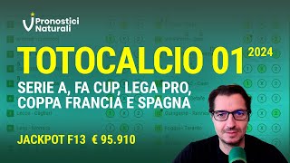 1° Totocalcio 2024 con Jackpot Formula 13 ma selezione partite da lancio della monetina [upl. by Assyli280]