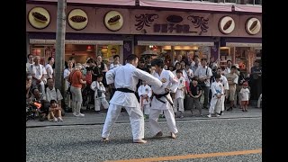 Karate Sparing Demonstration on Kokusai Street [upl. by Leyes]