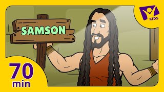 Story about Samson PLUS 15 More Cartoon Bible Stories for Kids [upl. by Hamitaf]