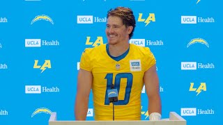 Justin Herbert On Training Camp Day 1  LA Chargers [upl. by Anilesor]