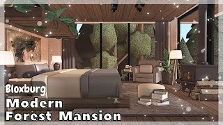 BLOXBURG Modern Forest Mansion Speedbuild interior  full tour Roblox House Build [upl. by Shadow]