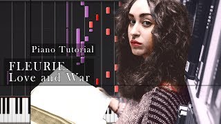 Fleurie  Love and War Piano Tutorial Synthesia [upl. by Astrea]