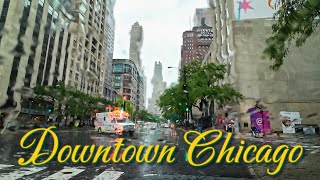 🚗CHICAGO ILLINOIS Illinois St Michigan Ave Erie St McClurg Ct Grand Ave Franklin St [upl. by Trawets]