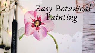 STEP BY STEP WATERCOLOUR TUTORIAL botanicalpainting [upl. by Mauer]