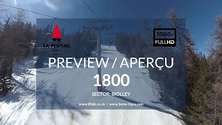 La Plagne guide  1800 télésiège  chairlift  Biolley  Plagne 1800  Preview  Aperçu [upl. by Rabah]